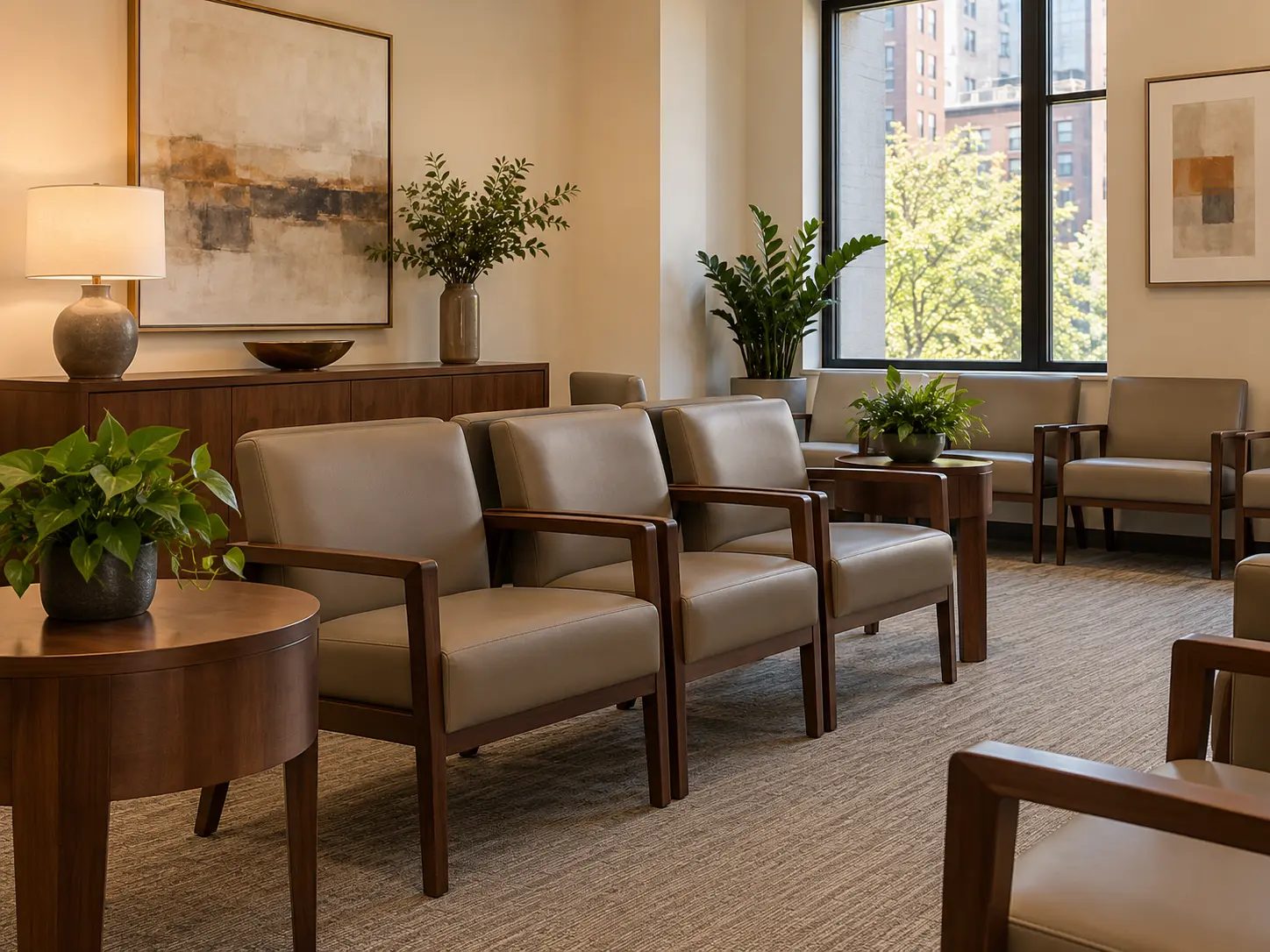 Seating in a clinic waiting room